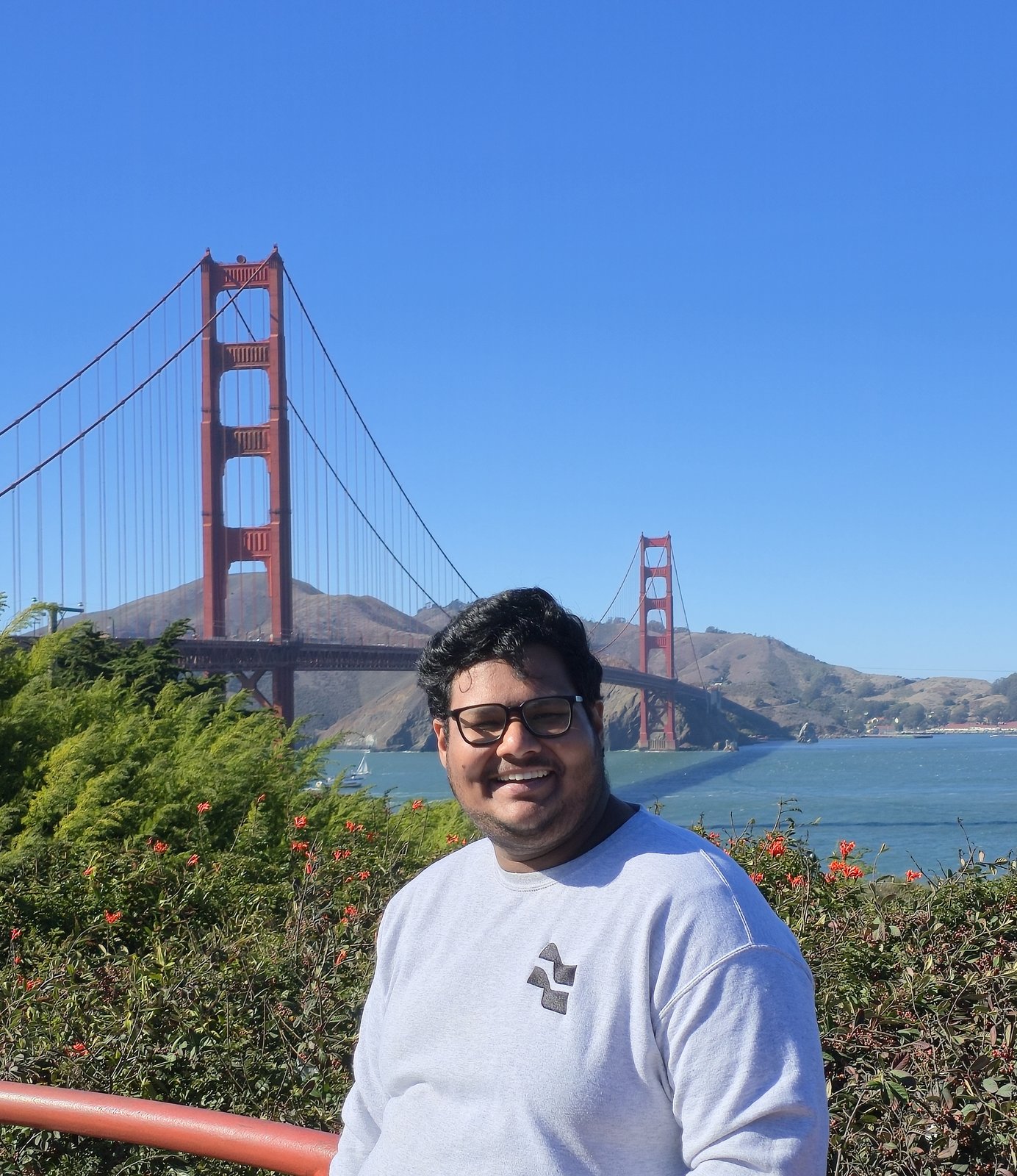 Rahul Challa at the Golden Gate Bridge